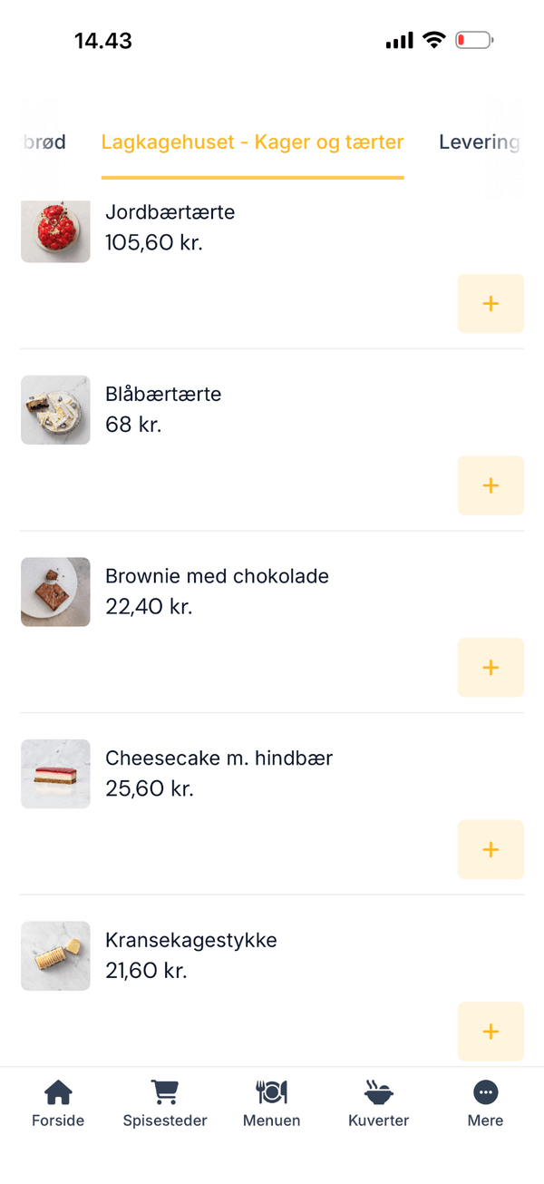 Se menu og priser