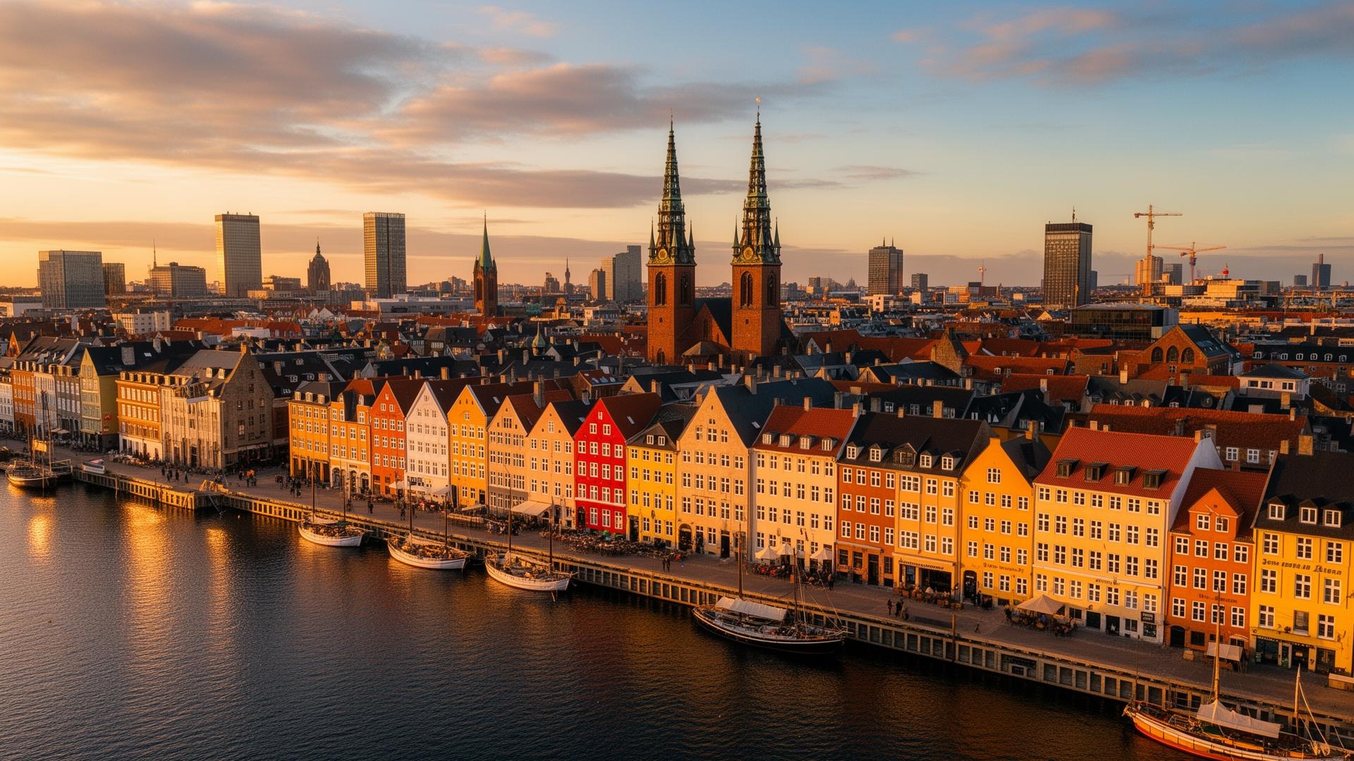 Frokostordning i København – Nyhavn skyline
